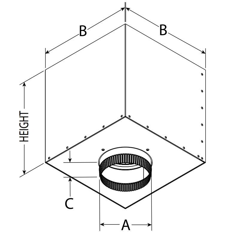 DuraVent DuraTech Square Ceiling Support Box, 6-In x 11-In