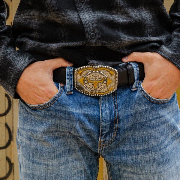 AndWest Longhorn with Arrows Buckle