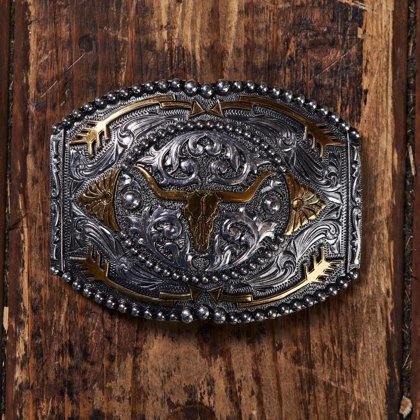 AndWest Longhorn with Arrows Buckle