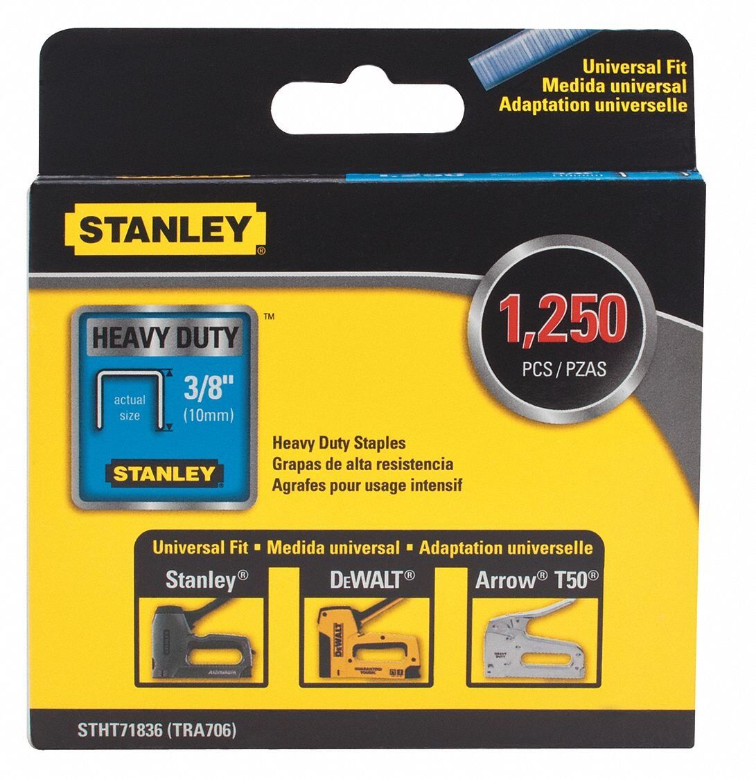 1,250 Pc 3/8 In Heavy Duty Narrow Crow Staples