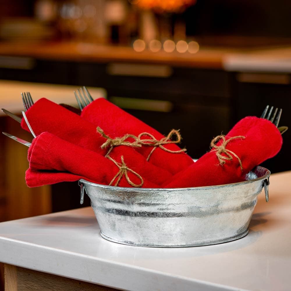 Behrens Hot Dipped Steel Mini Round Low Flat Tub, 1-Qt