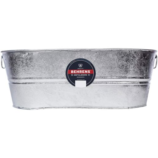 Behrens Hot Dipped Steel Oval Tub, Buckets Tubs