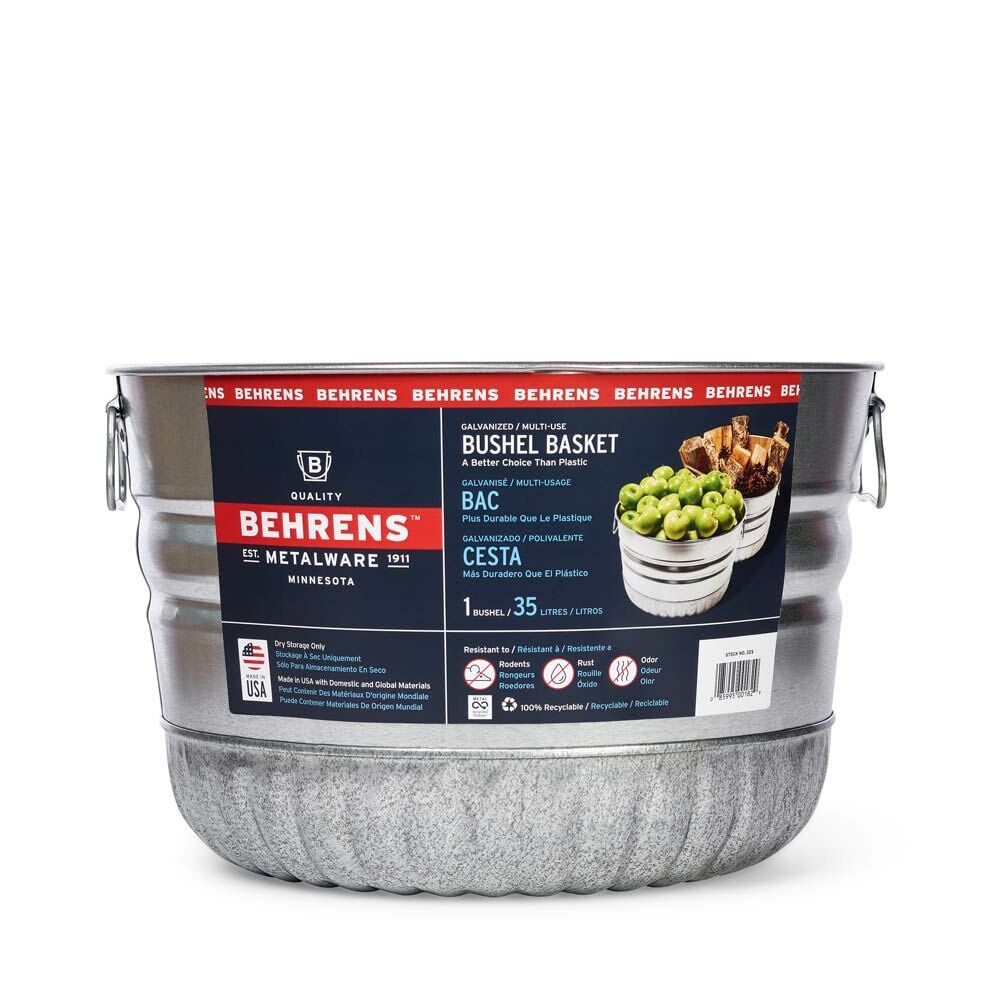 Galvanized Steel Bushel / Utility Basket
