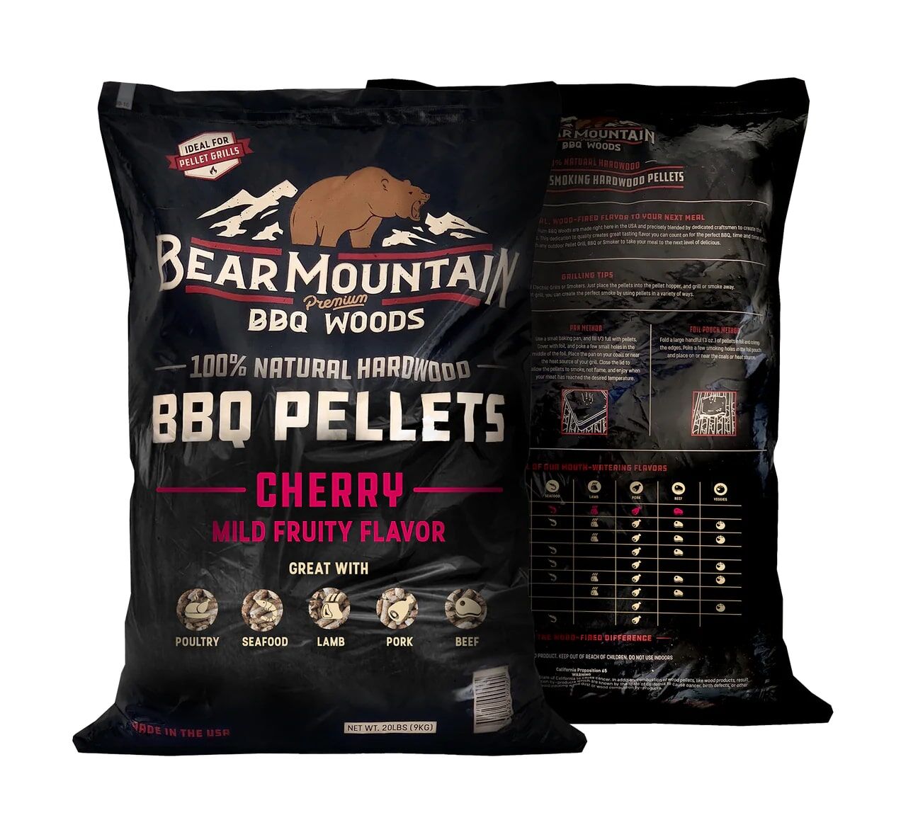 Bear Mountain Cherry BBQ Wood Pellets, 20-Lb