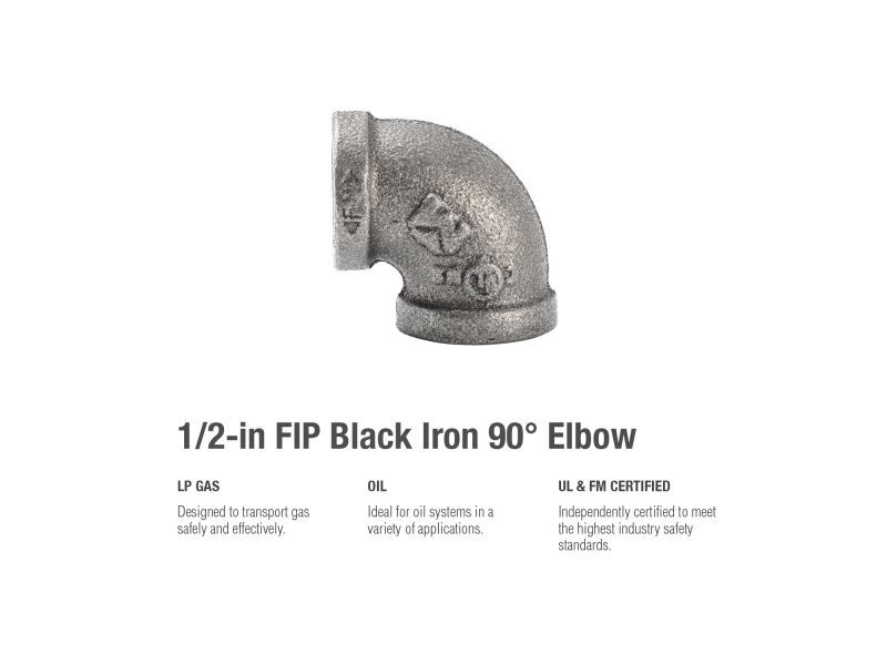 Southland Black Iron 90° Elbow, 1/2-In FIP