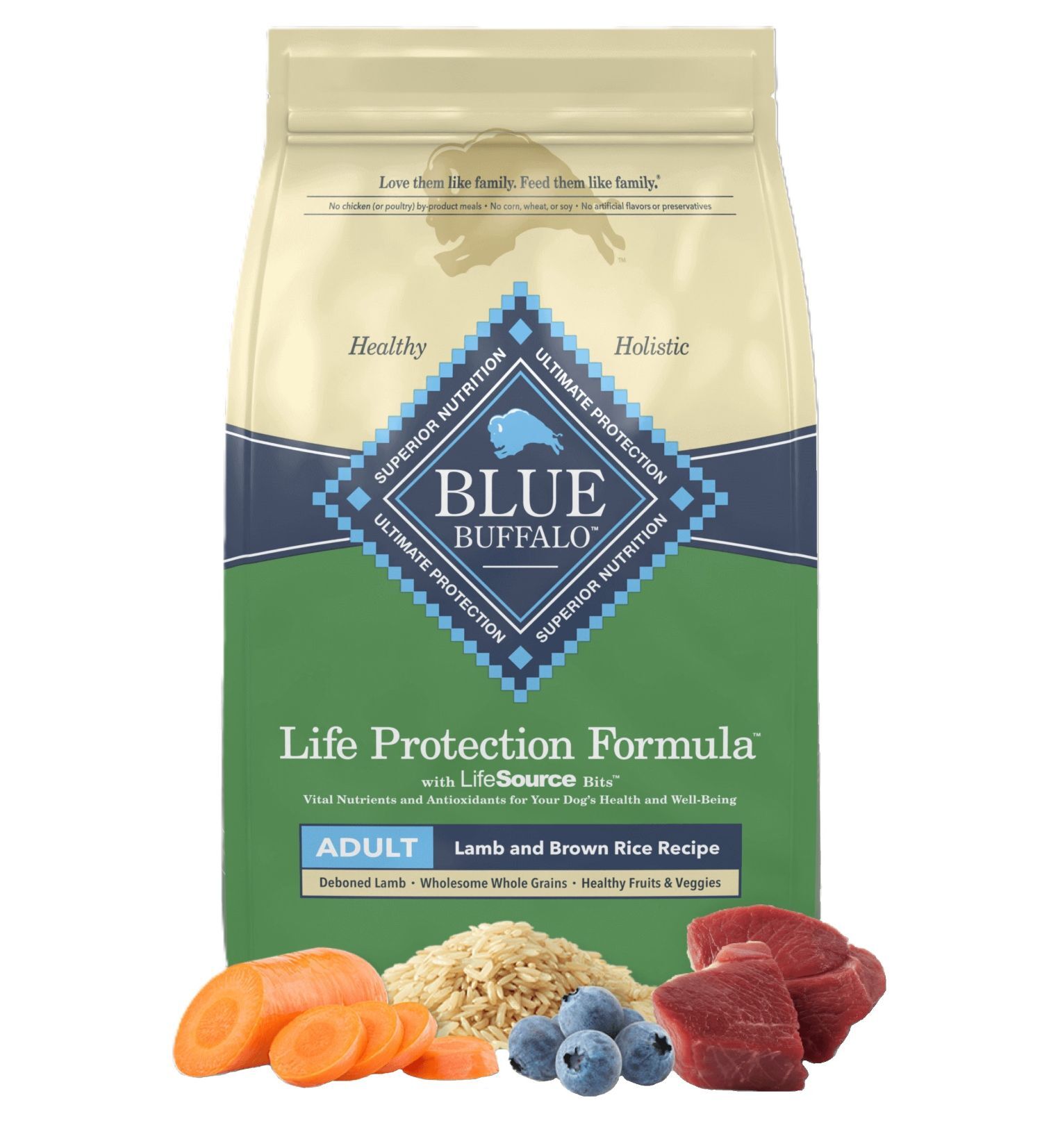 Blue Buffalo Company Life Protection Lamb and Brown Rice Recipe Dog Food, 30-Lb