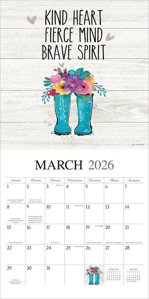 Brown Trout Publisher 2026 Love the Journey Monthly Square Wall Calendar, 12-In x 24-In