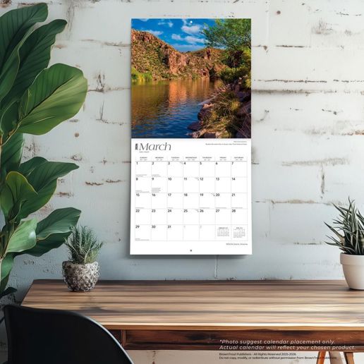 Brown Trout Publisher 2026 Arizona Wild & Scenic Monthly Square Wall Calendar, 12-In x 24-In