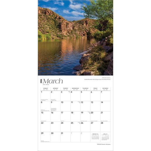 Brown Trout Publisher 2026 Arizona Wild & Scenic Monthly Square Wall Calendar, 12-In x 24-In