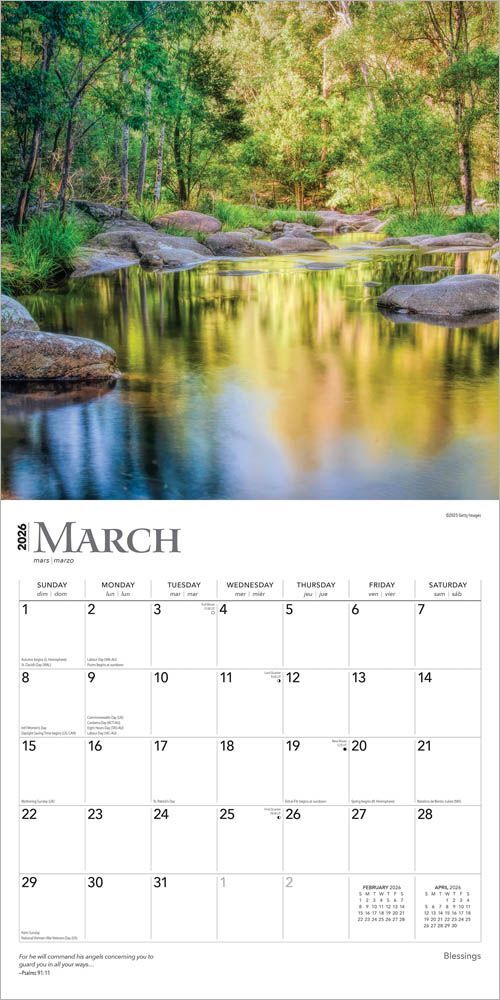Brown Trout Publisher 2026 Blessings Monthly Square Wall Calendar, 12-In x 24-In