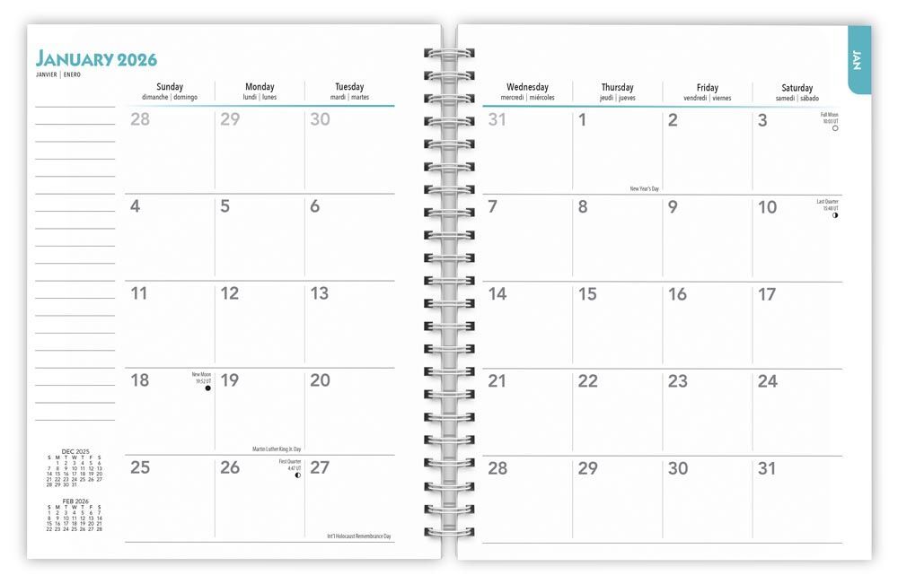 Brown Trout Publisher 2026 Cat Lovers Spiral-Bound Weekly Engagement Planner Calendar, 6 x 7.75-In