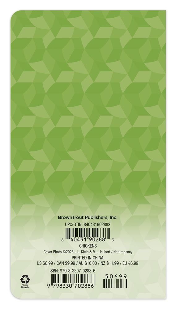 Brown Trout Publisher 2026-2027 Chicken Monthly Pocket Planner Calendar, 3.5-In x 6.5-In