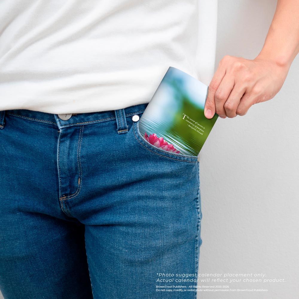 Brown Trout Publisher 2026-2027 Inspiration Monthly Pocket Planner Calendar, 3.5-In x 6.5-In