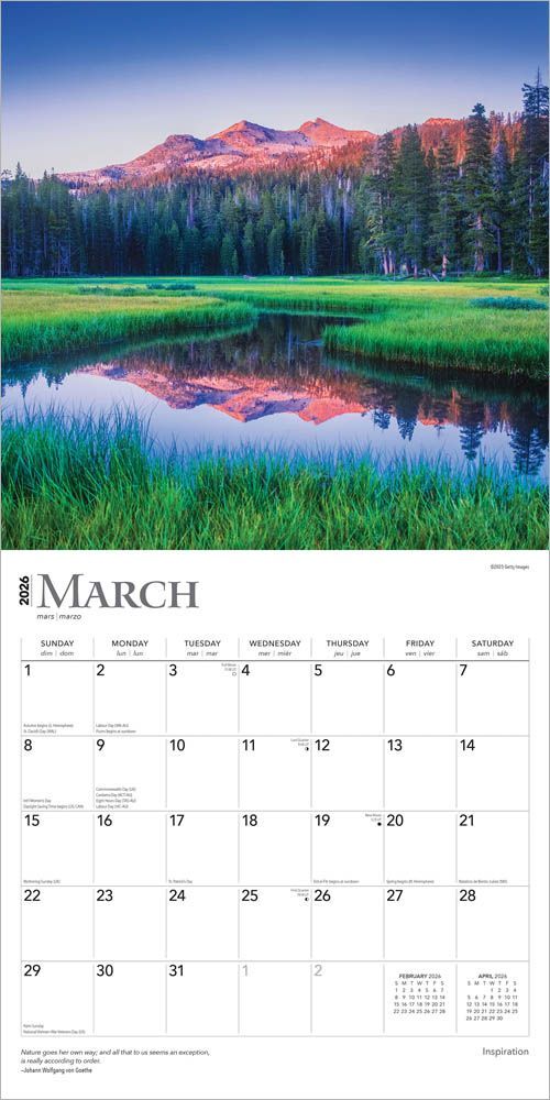 Brown Trout Publisher 2026 Inspiration Monthly Square Wall Calendar, 12-In x 24-In