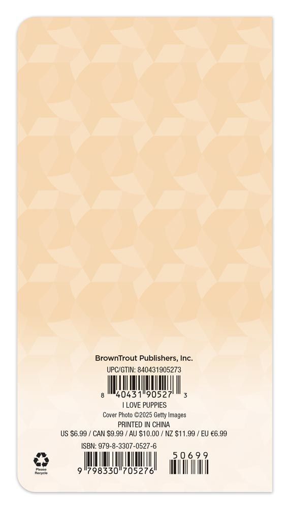 Brown Trout Publisher 2026-2027 I Love Puppies Monthly Pocket Planner Calendar, 3.5-In x 6.5-In