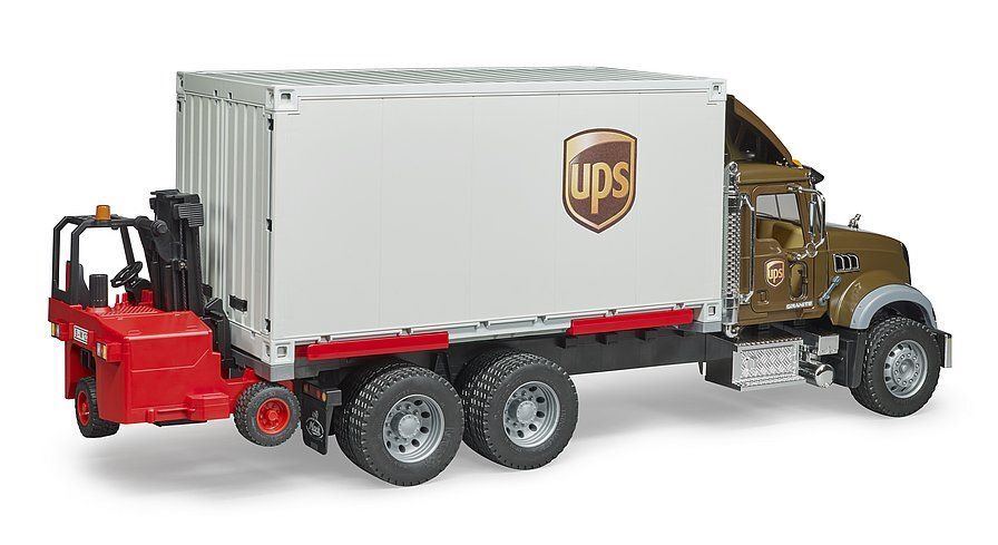 Bruder MACK Granite UPS Logistics Truck with Forklift Toy Set