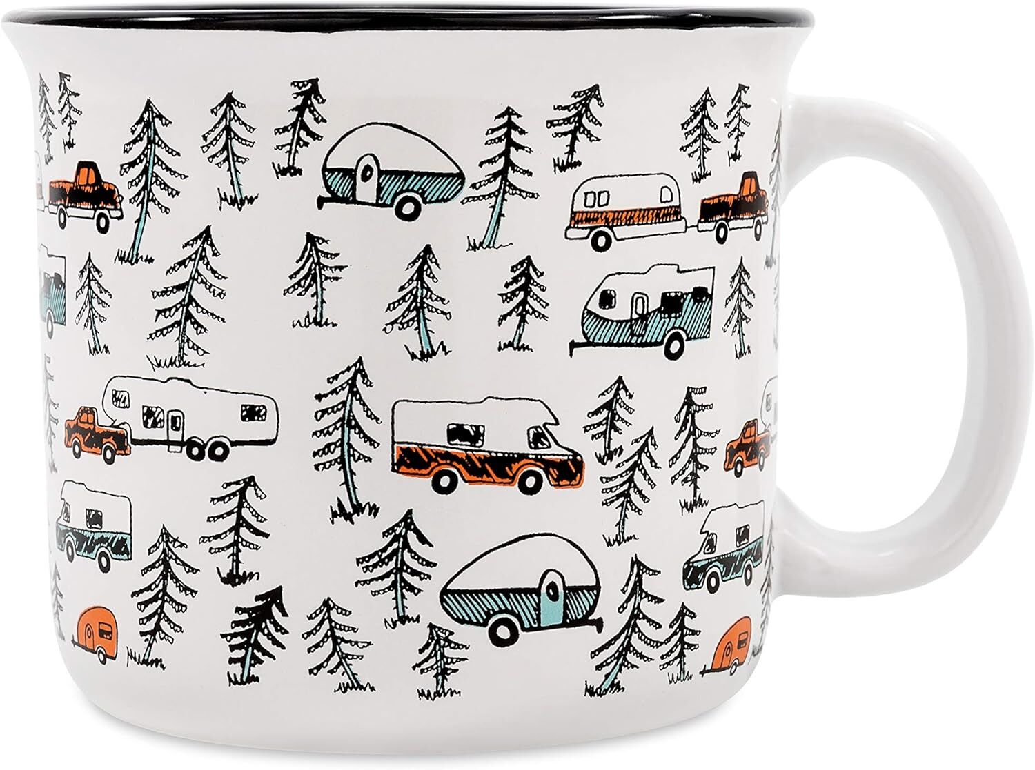 Camco White Life Is Better At The Campsite Mug, 14-Oz