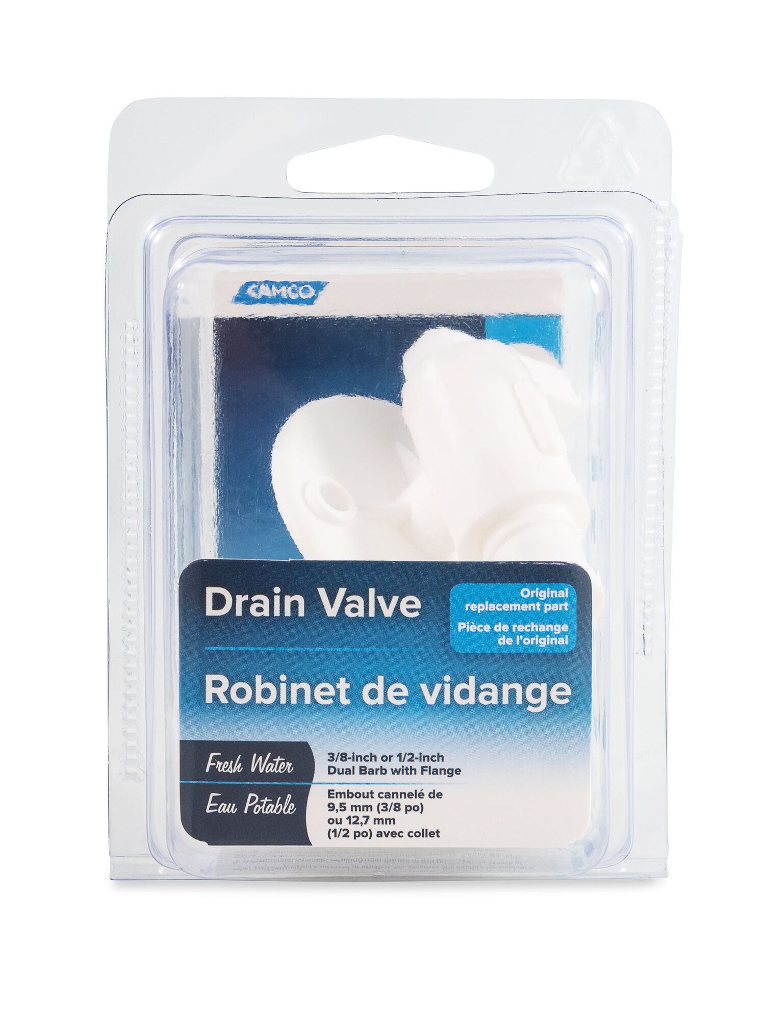 Drain Valve 3/8-In or 1/2-In Barb w/Flange