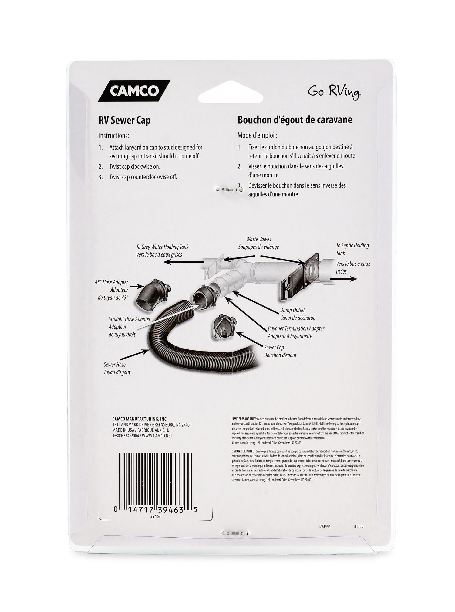 Sewer Cap w/Hose Connection 