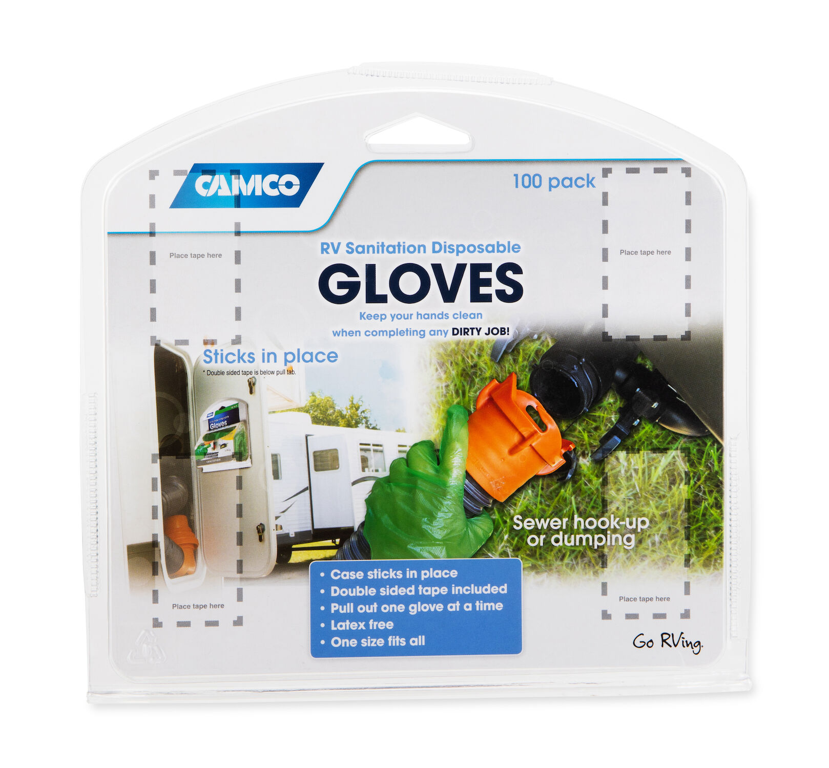 RV Sanitation Disposable Gloves, 100ct, Green