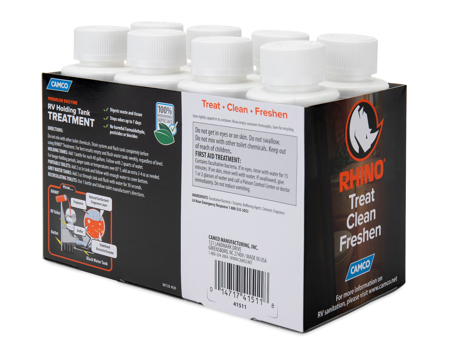 RhinoFLEX Toilet Chemical Singles, 8-4-Oz Bottles