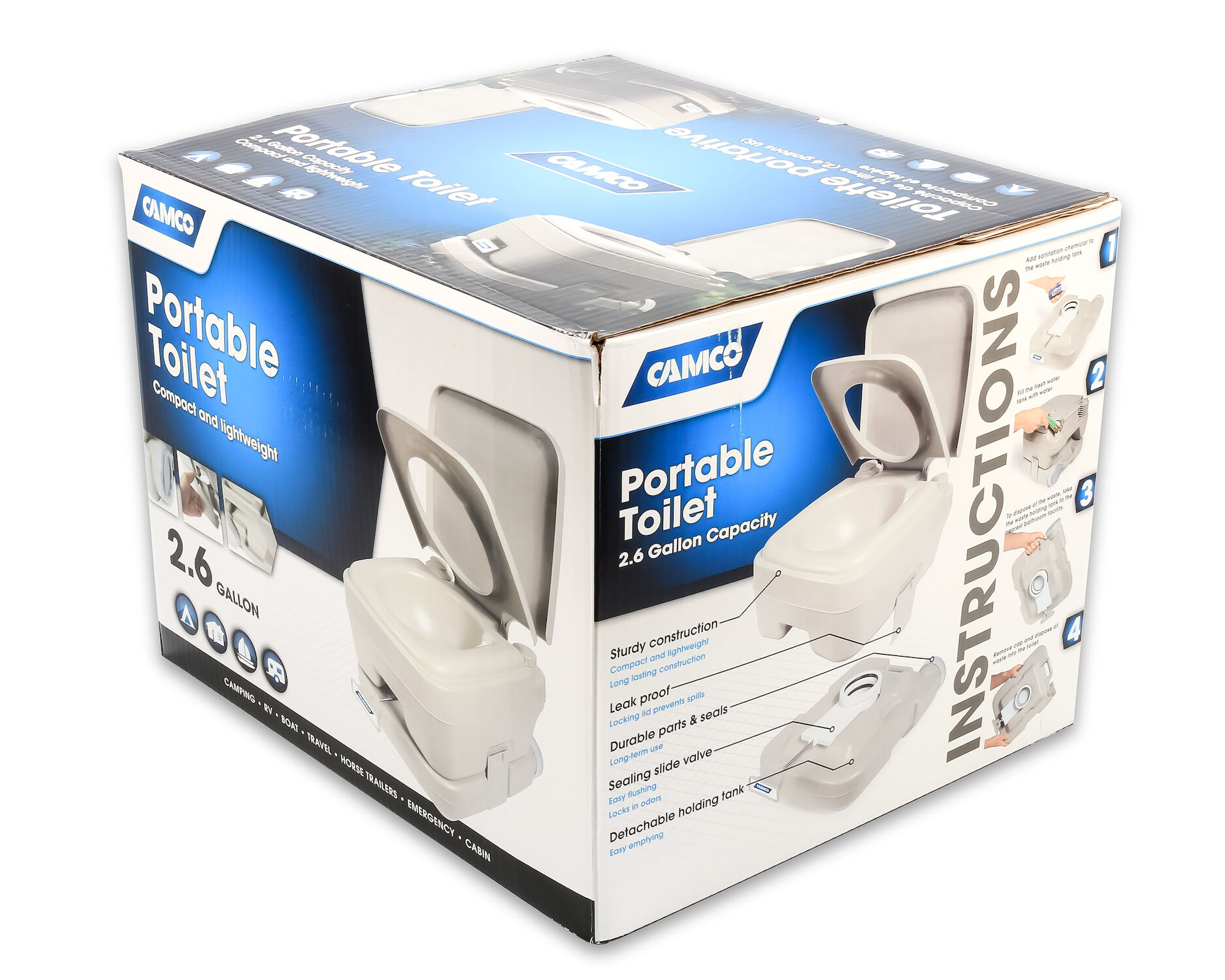 Portable Toilet, 2.6-Gal 