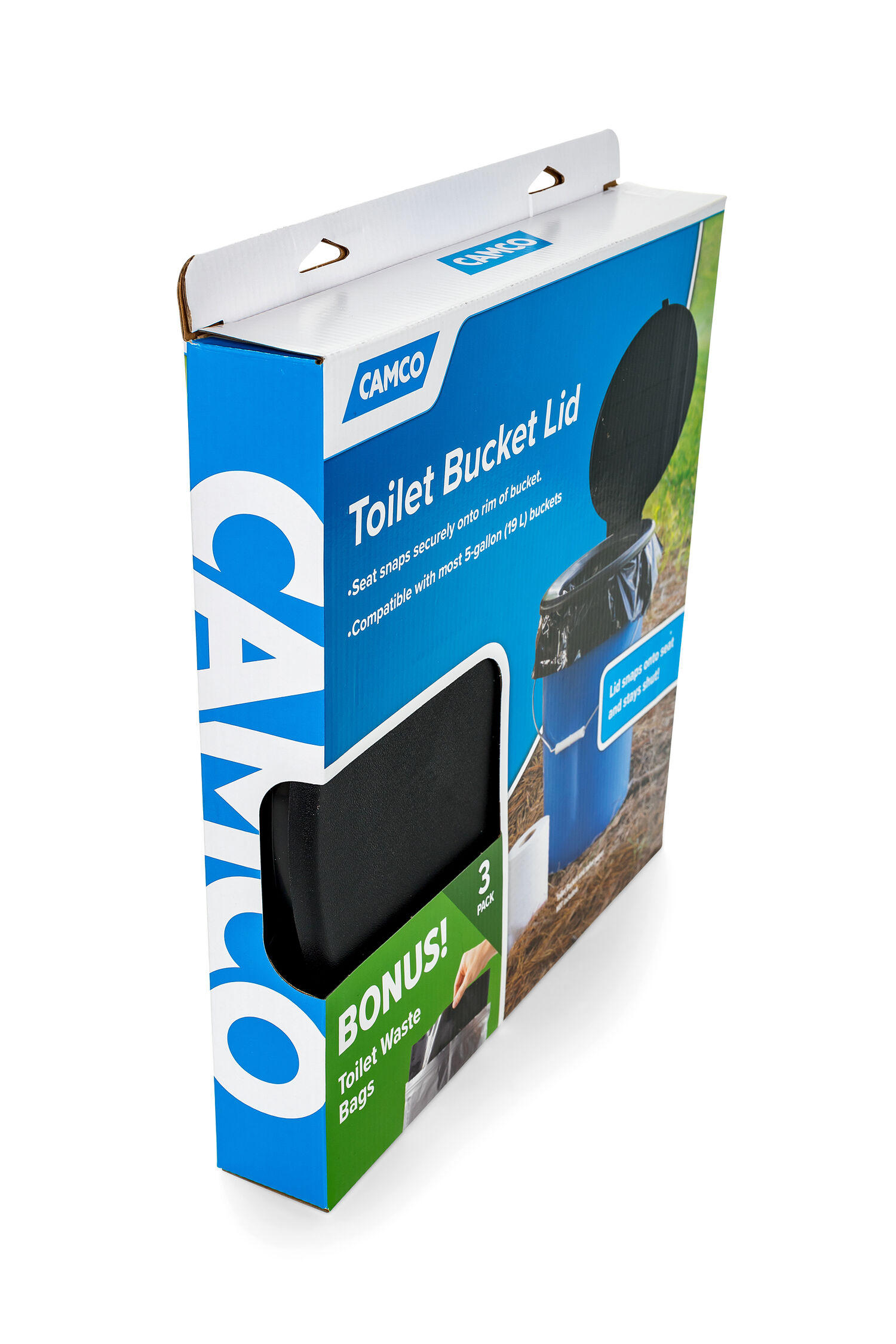 Toilet Seat w/Lid and 3 Bags for 5-Gal Bucket 