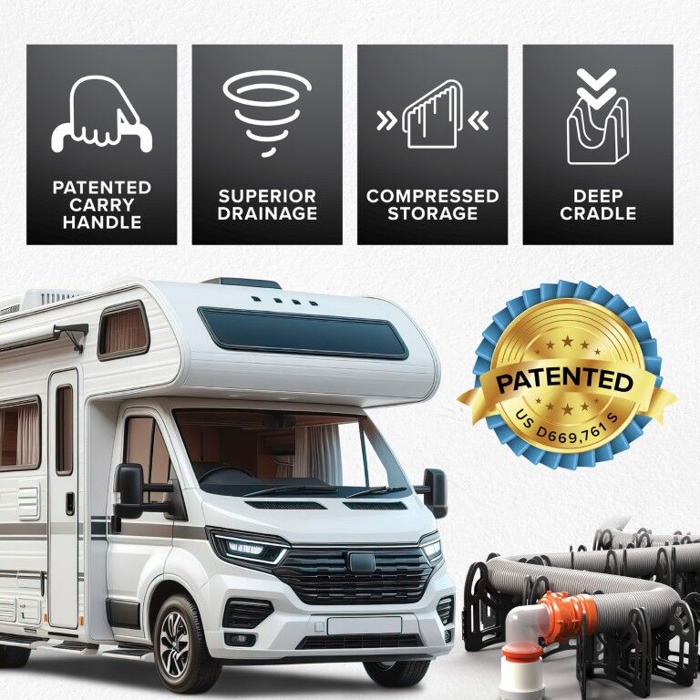 Camco RV Sidewinder Plastic Sewer Hose Support, 15-Ft