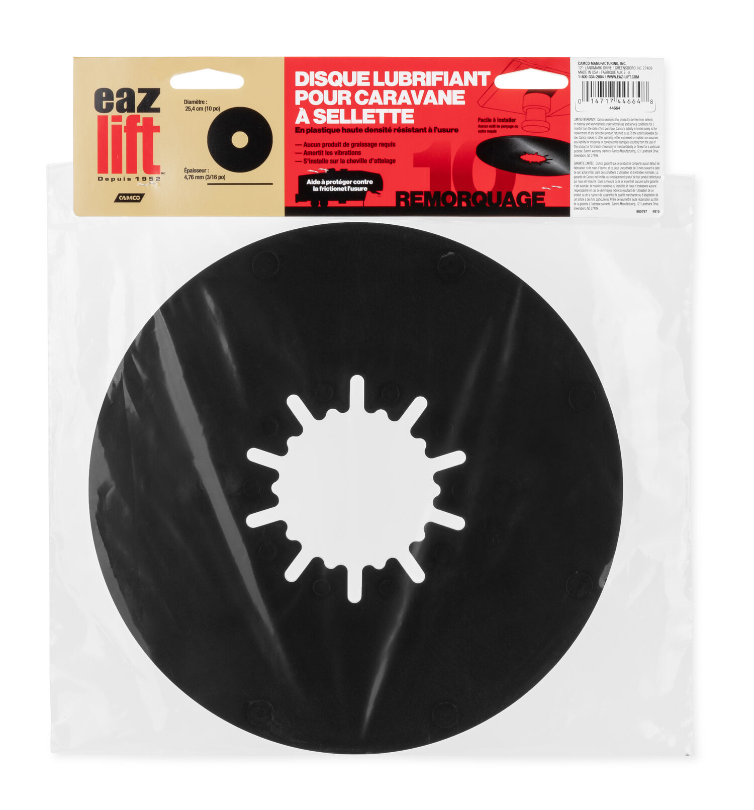 10-In Fifth Wheel Lube Plate 