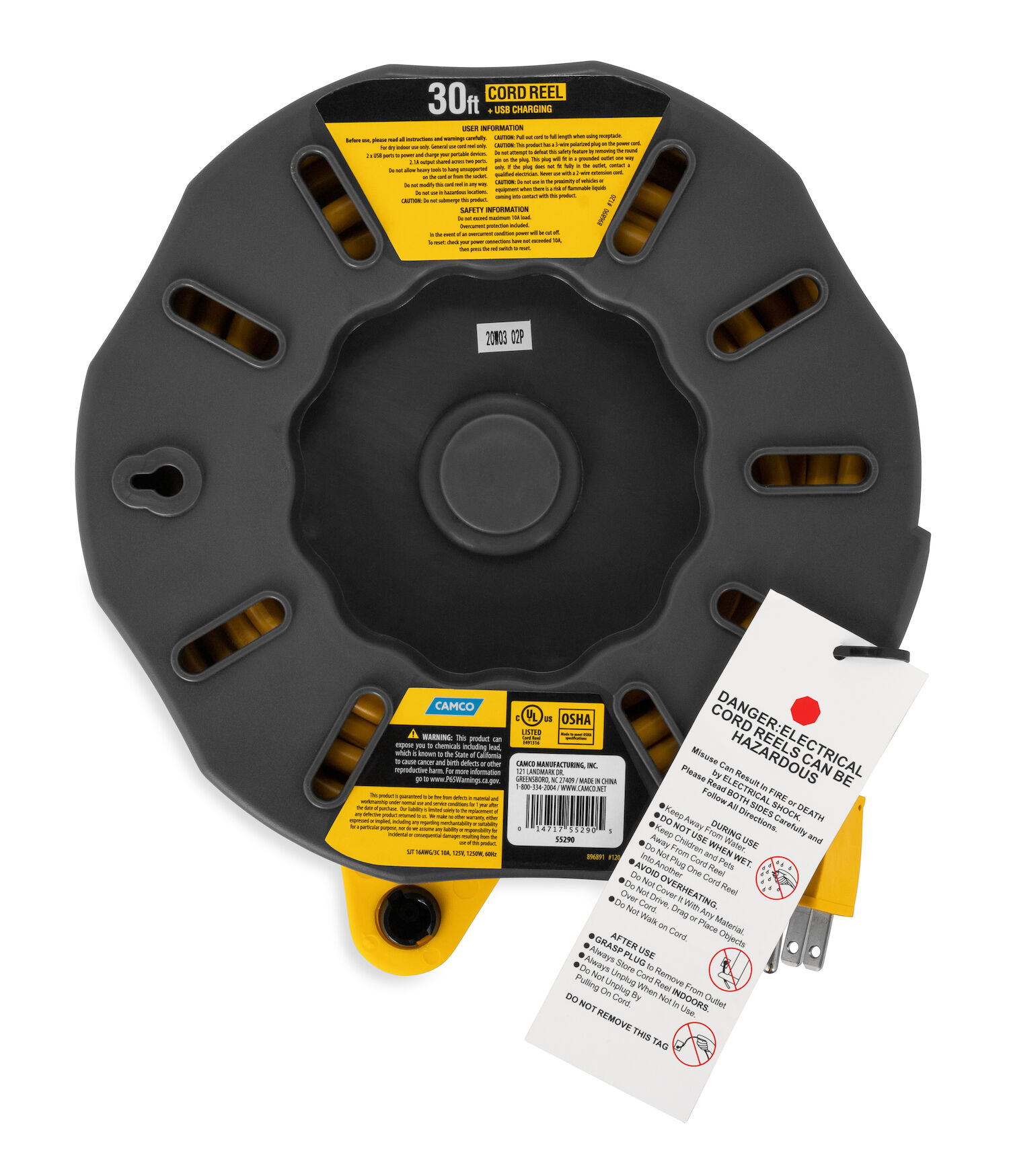 Extension Cord Reel, 30-Ft