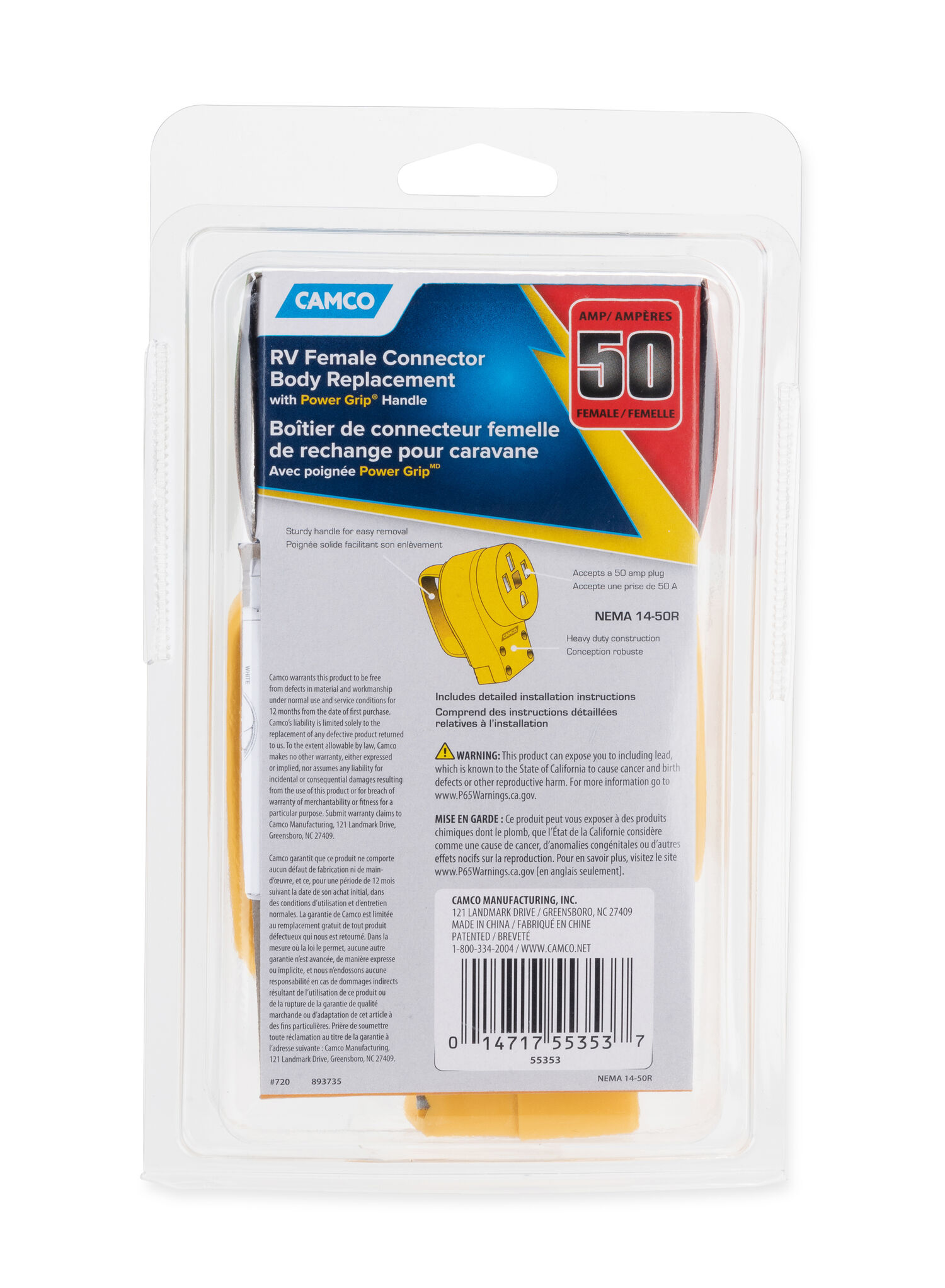 Camco RV Power Grip Connector 50-Amp