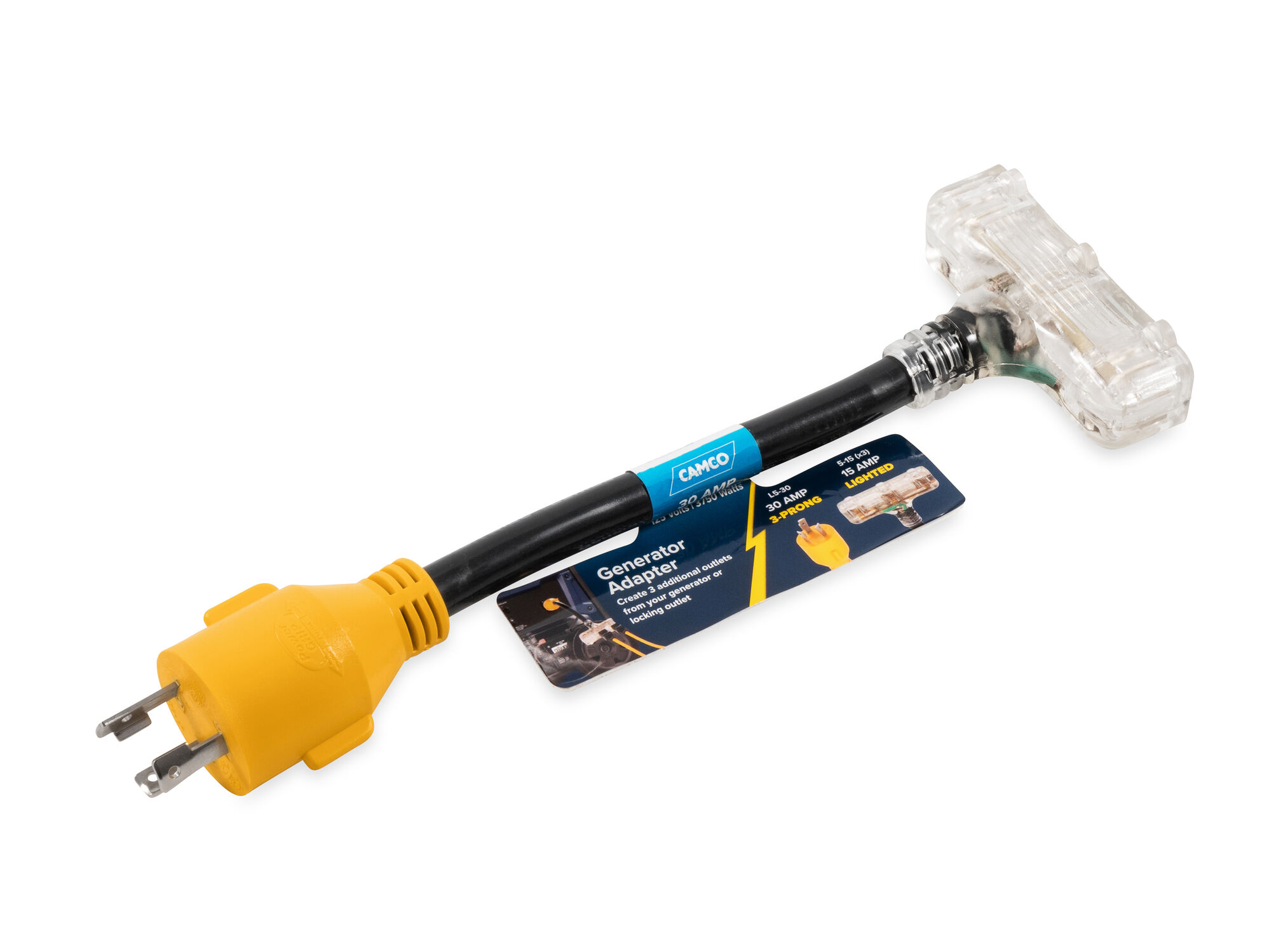 GenAdptDB 12-In 30AM 3-Prong/3x15AF 125V/3750W