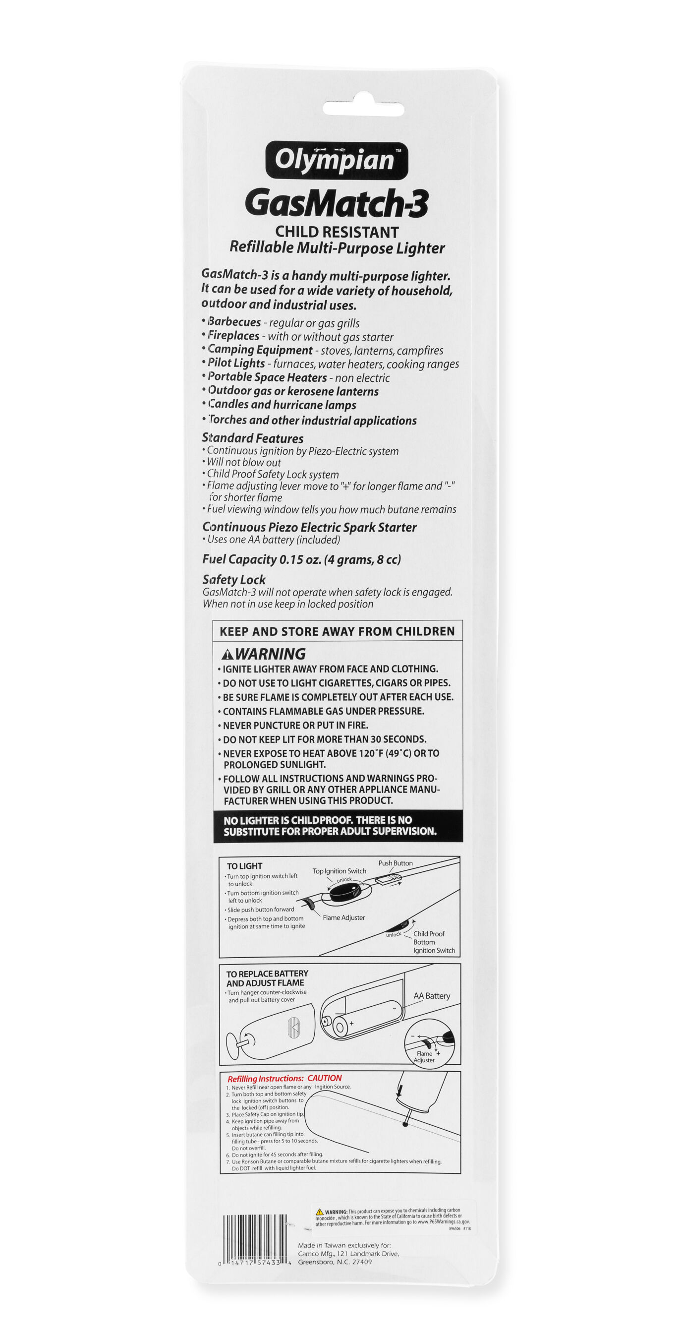 Olympian GM3 Gas Match