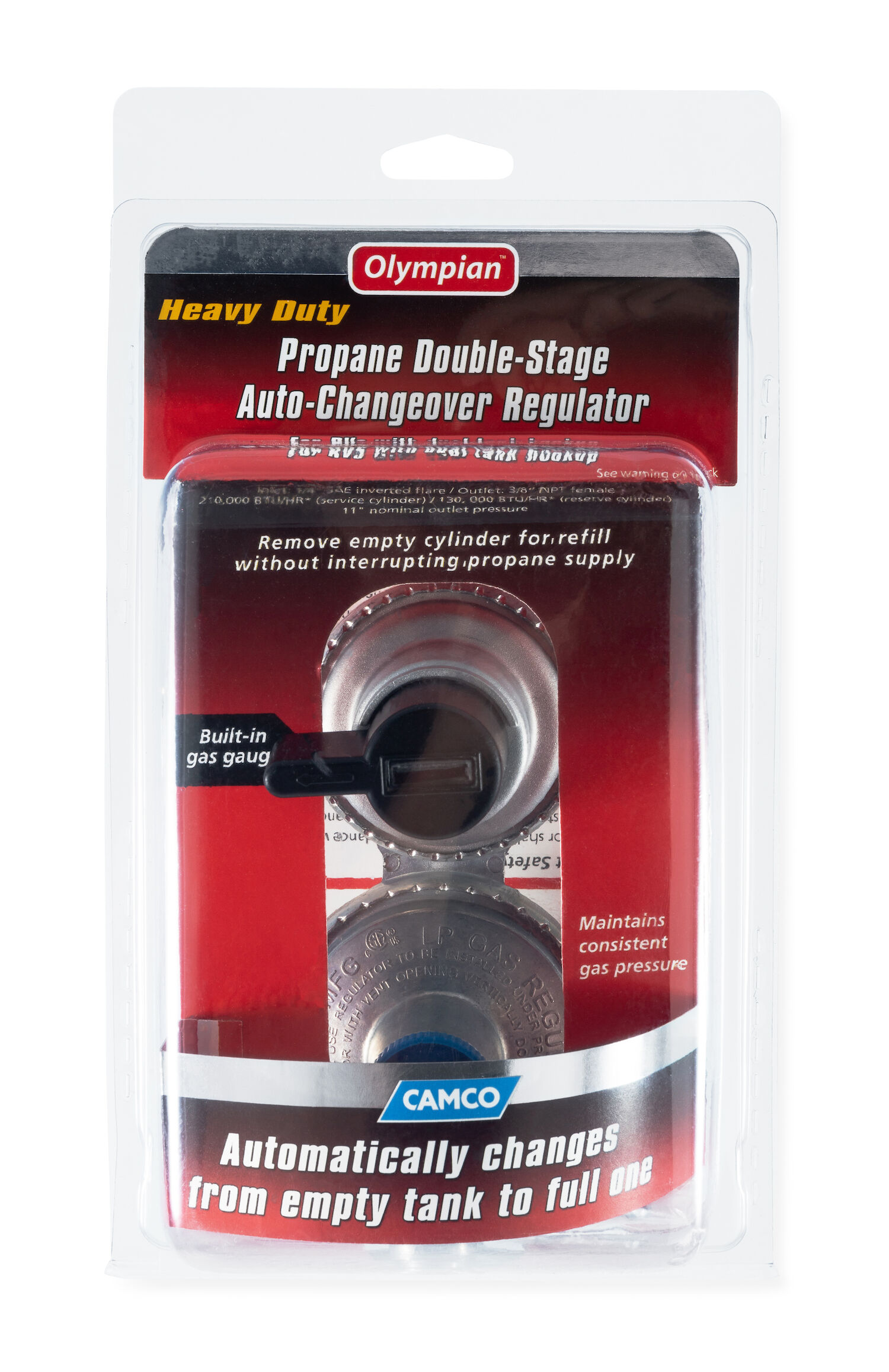Propane Double-Stage Auto-Changeover Regulator,cCSAus,Clam