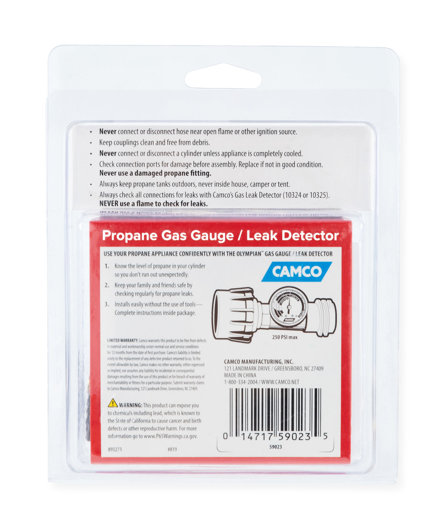 Propane Gauge/Leak Detector, Clamshell