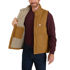 Carhartt Men's Loose Fit Washed Duck Sherpa-Lined Mock-Neck Vest in Carhartt Brown