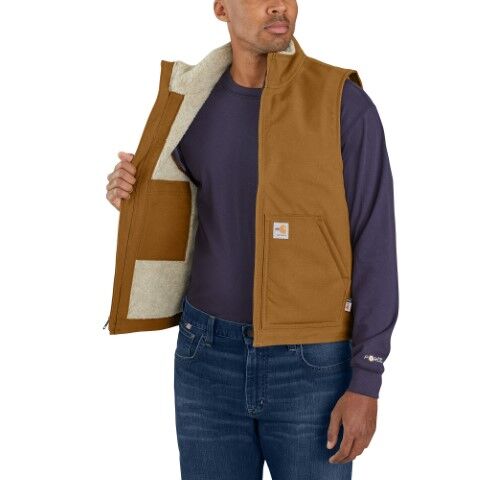 Carhartt Men's Flame Resistant Duck Sherpa Lined Vest