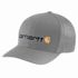 Carhartt Men's Rugged Flex Fitted Canvas Mesh Back Logo Graphic Cap in Asphalt