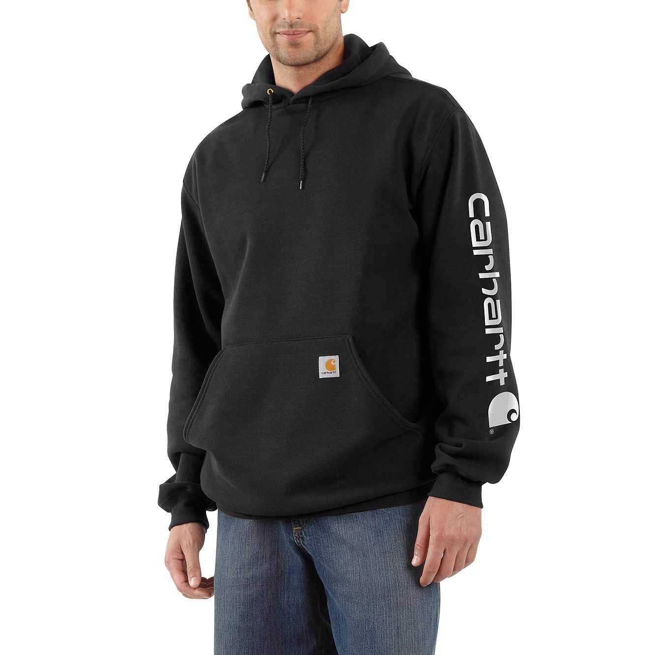 Carhartt Men's Loose Fit Midweight Logo Sleeve Graphic Hoodie