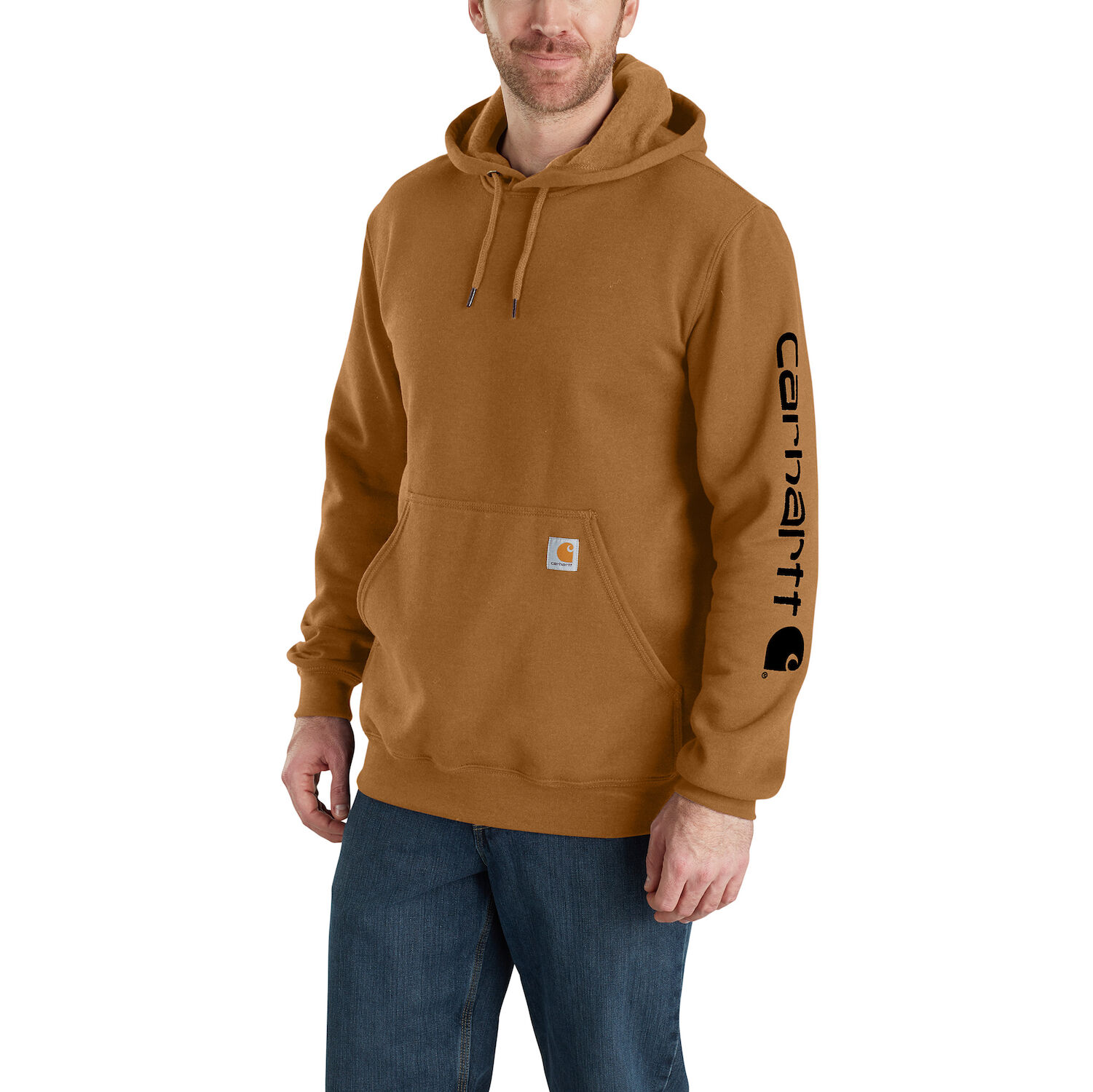 Carhartt Men's Loose Fit Midweight Logo Sleeve Graphic Hoodie