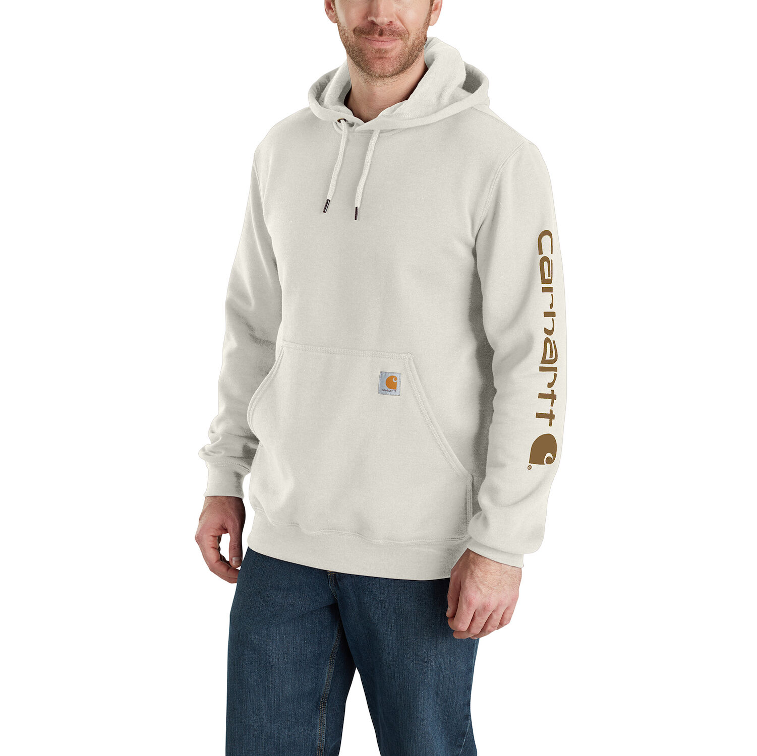Carhartt Men's Loose Fit Midweight Logo Sleeve Graphic Hoodie