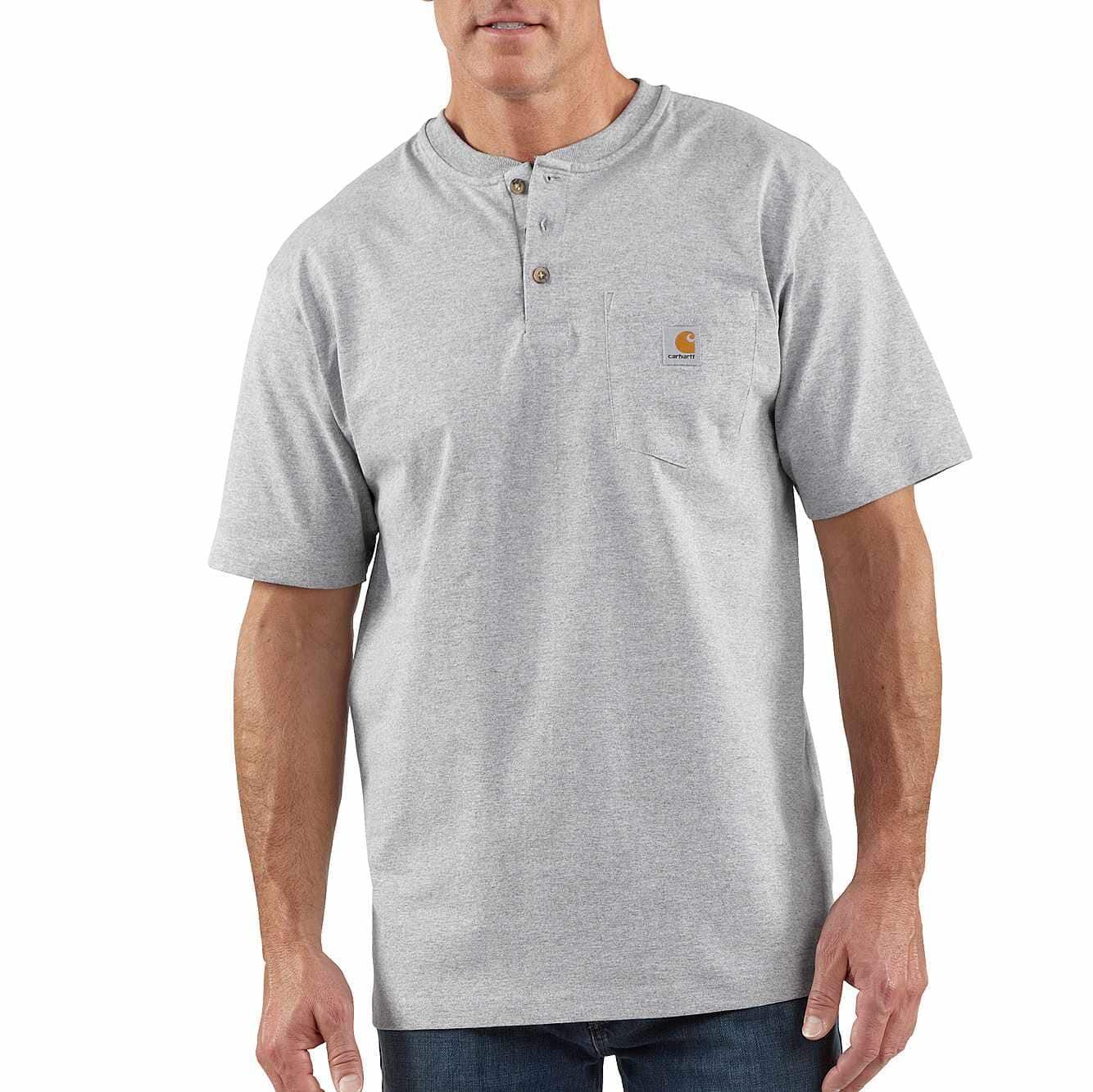 Carhartt Men's Loose Fit Heavyweight Short Sleeve Pocket Henley T-Shirt