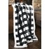 Black & White Lumberjack Buffalo Plaid Sherpa Throw Blanket 54" X 68"