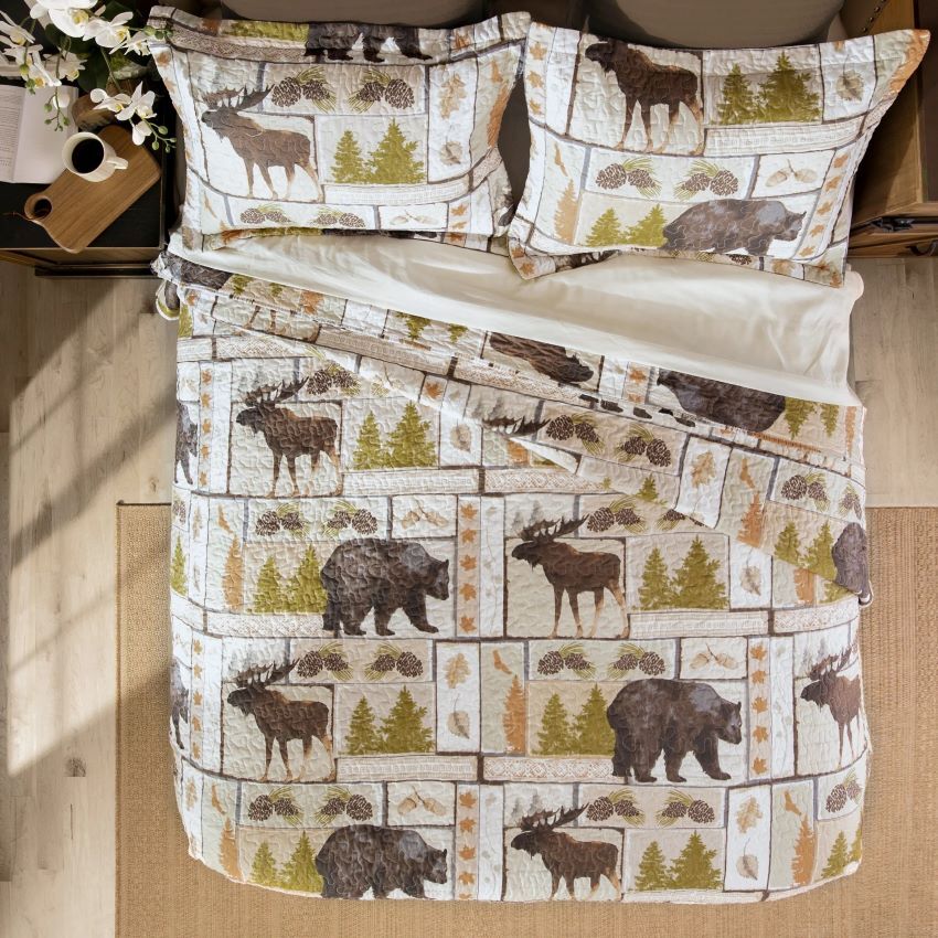 Carstens Inc. Vintage Lodge Twin Size Quilt Set