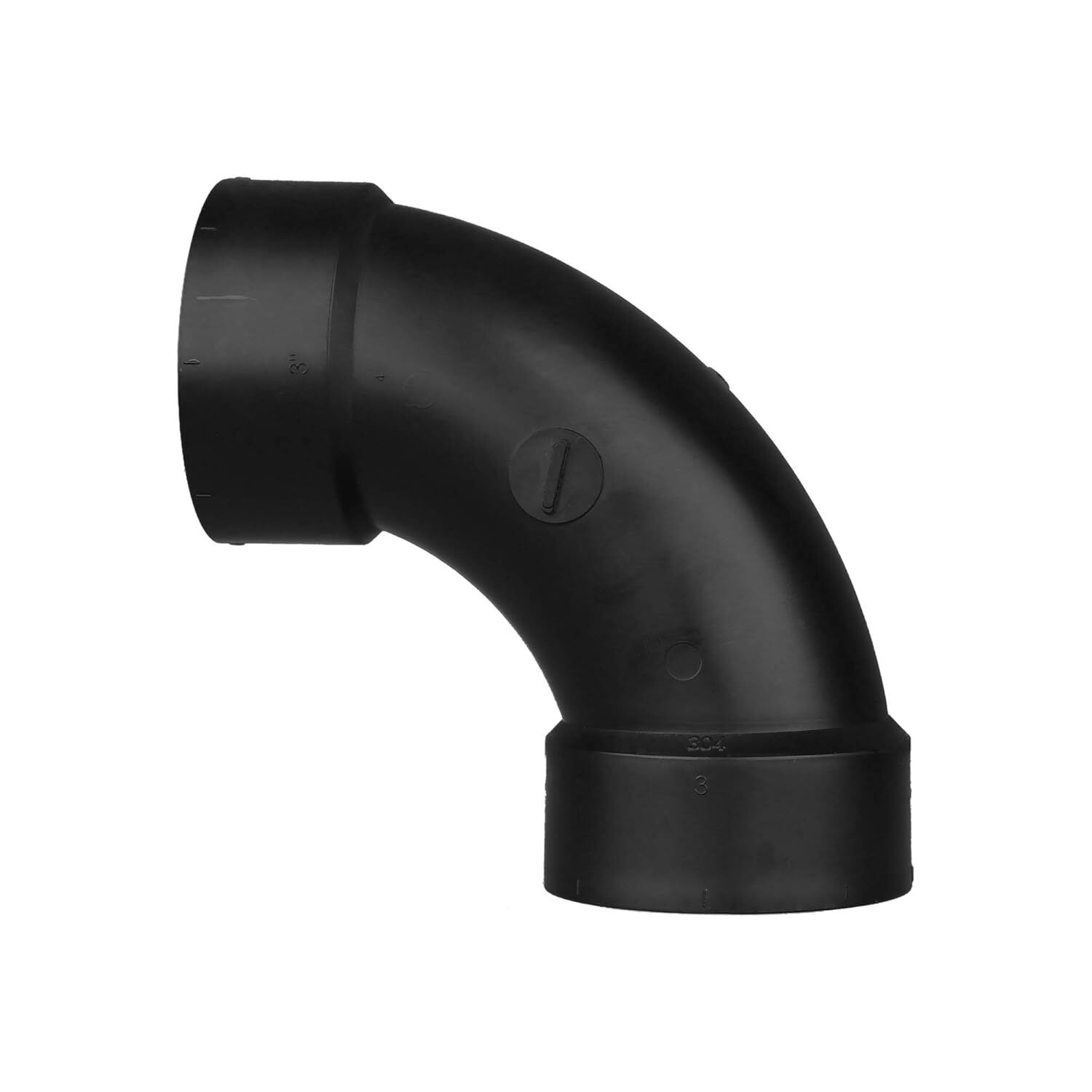 Charlotte Pipe ABS DWV 90° Long Sweep Elbow, 3-In Hub x 3-In Hub
