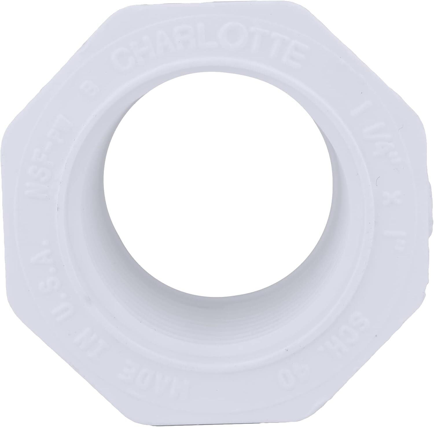 Charlotte Pipe Schedule 40 PVC Reducer Bushing, 1 1/4-In Spigot x 1-In FPT