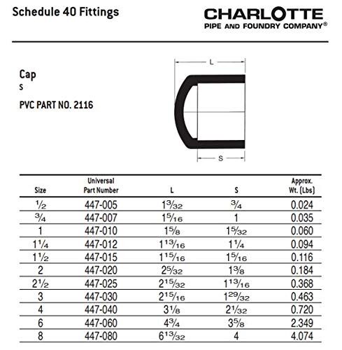 Charlotte Pipe Schedule 40 PVC Pipe Cap, 1-In Slip