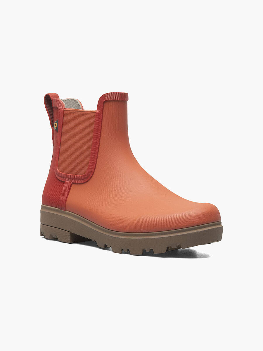 Bogs Women's Holly Chelsea Rain Boots in Burnt Orange