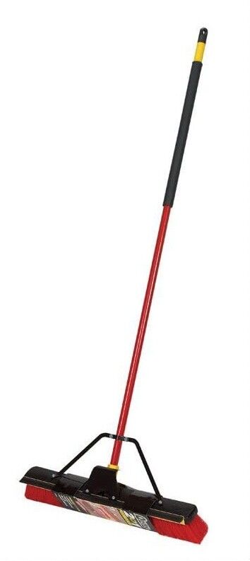 Quickie Jobsite  2-In-1 Multi-Surface Squeegee Push Broom, 24-In