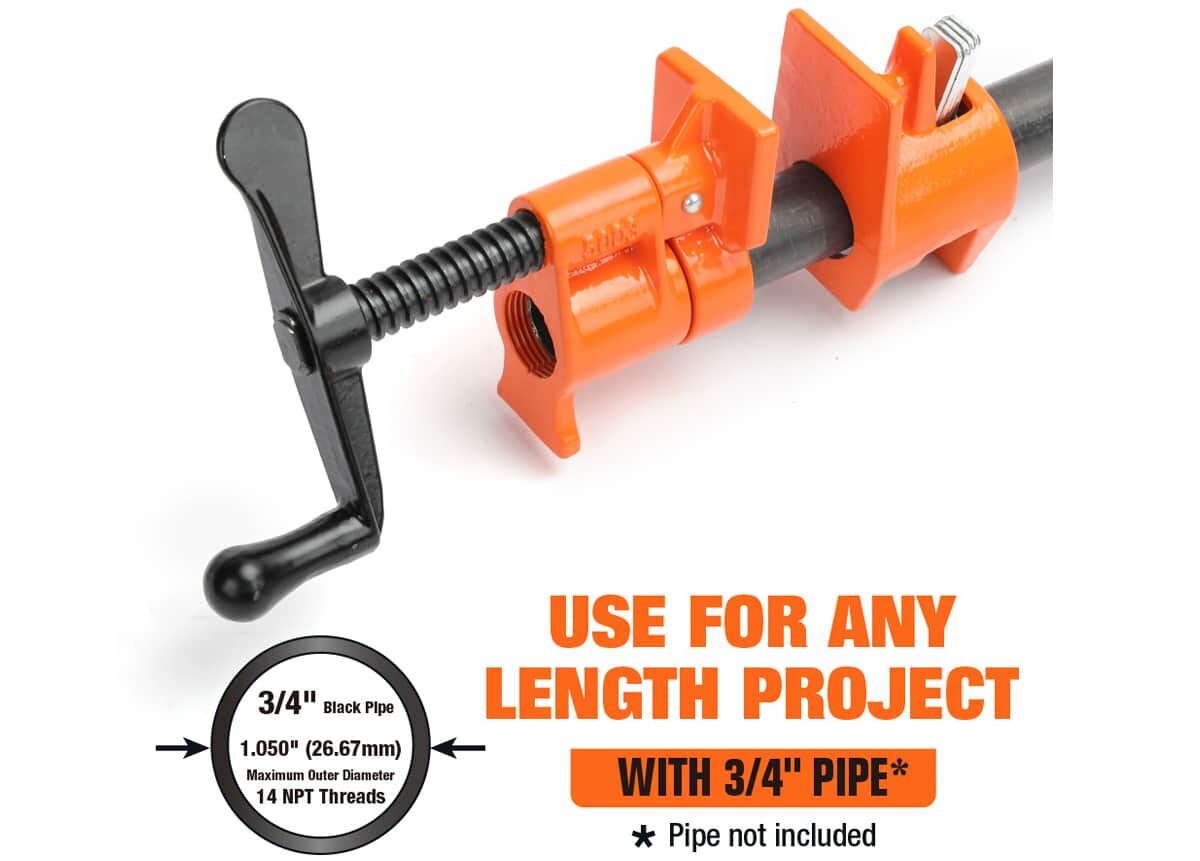 Pony Classic Pipe Clamp Fixture For 3/4-In Black Pipe
